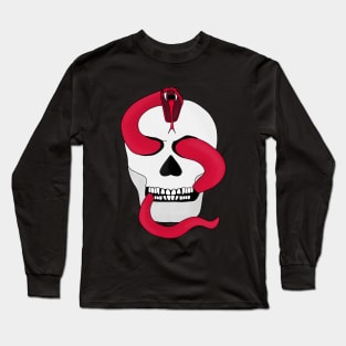 Red Serpent and the Skull Long Sleeve T-Shirt